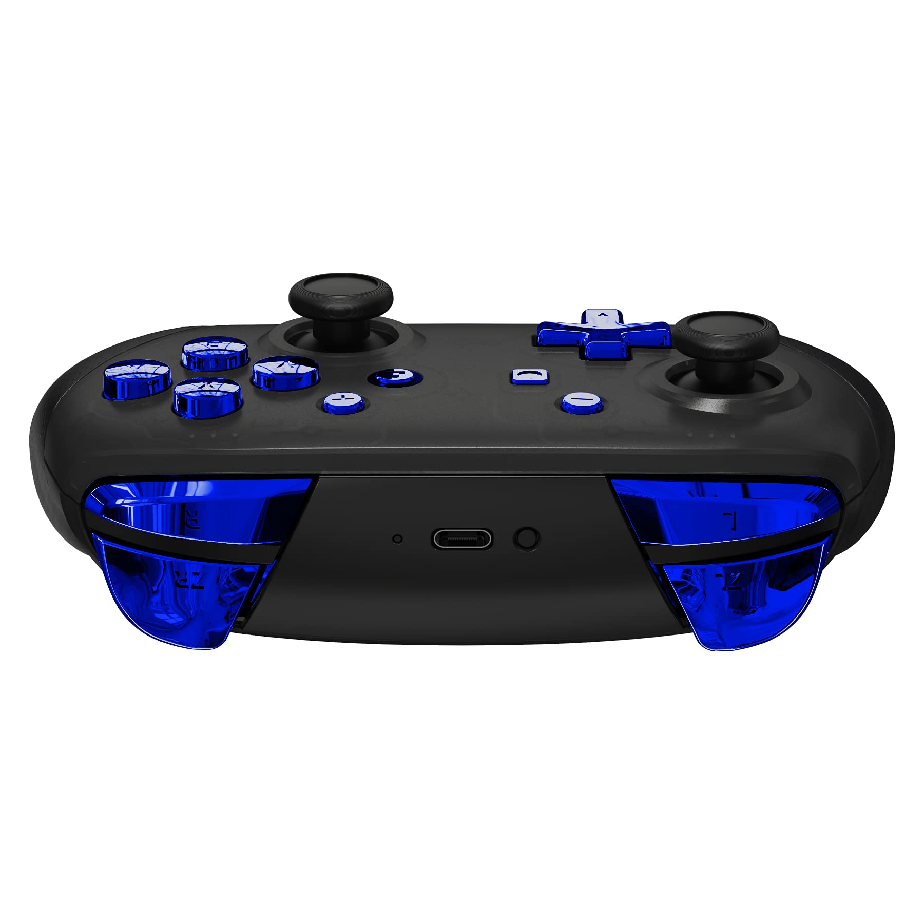 eXtremeRate ABXY D-Pad ZR ZL L R Botones para Nintendo Switch Pro Mando DIY Teclas de Reemplazo Botón Completo con Herramientas para Nintendo Switch Pro-Control NO Incluido(Azul Cromo)