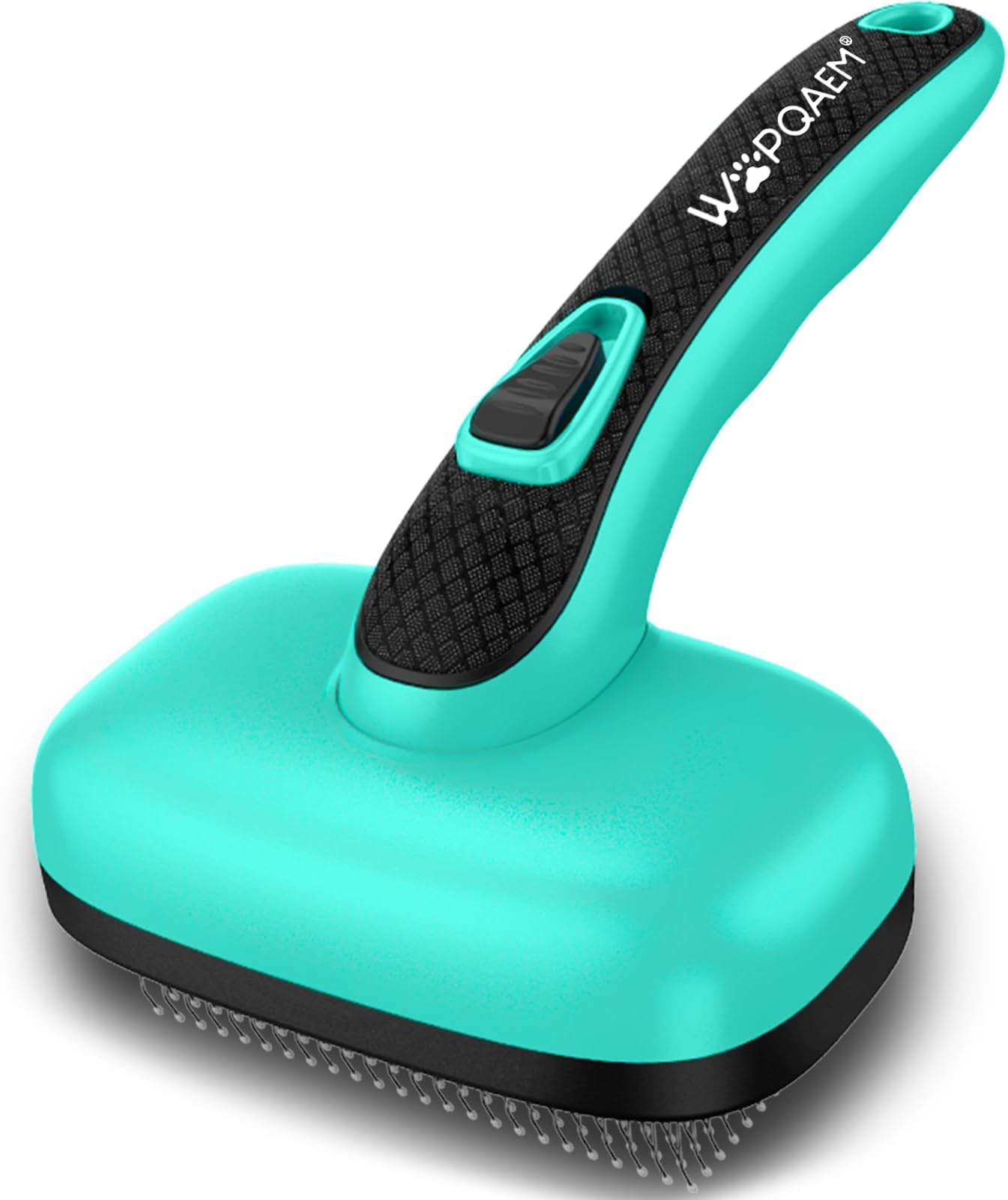 Self Cleaning Slicker Brush for Dog, Skin Friendly Shedding & Grooming Tool for Long and Short Haired Dogs and Cats, Easy Clean Retractable Bristles, Green