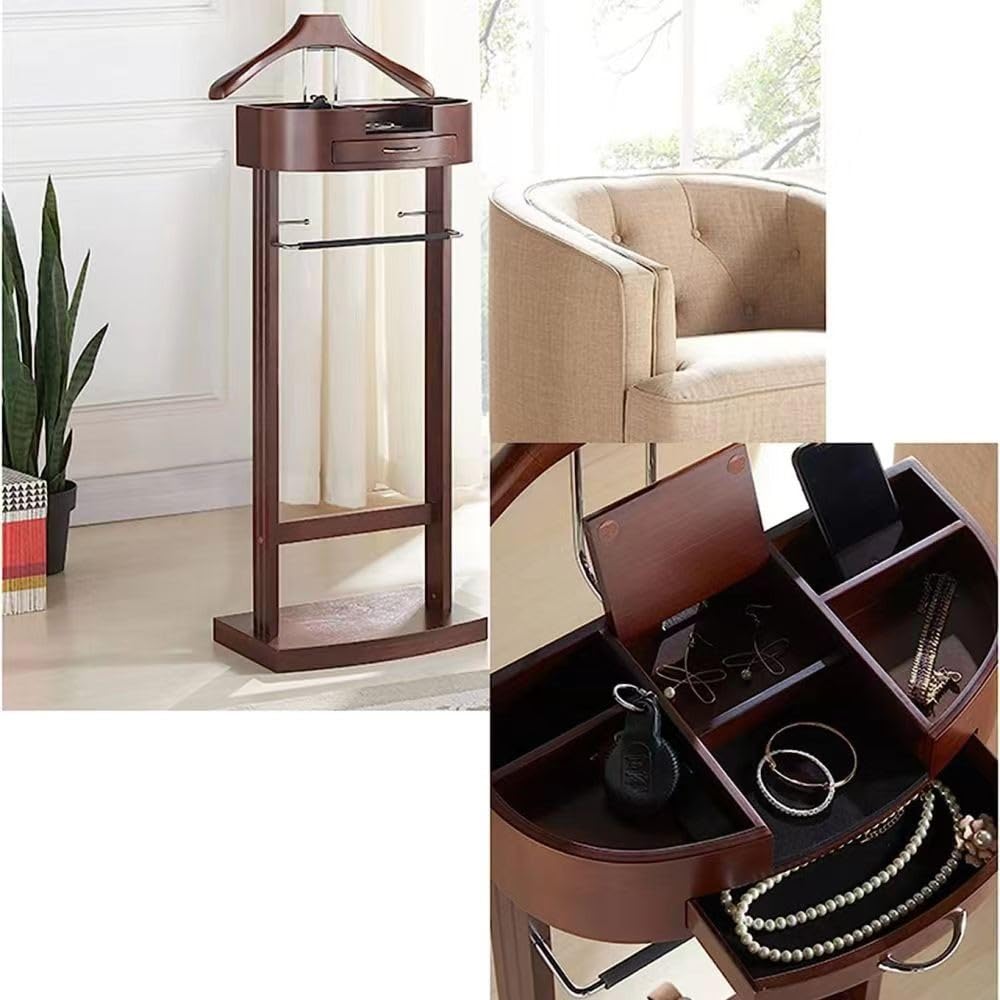 Colgador Ropa Bandeja Madera Multifuncional Galu00e1n De Noche