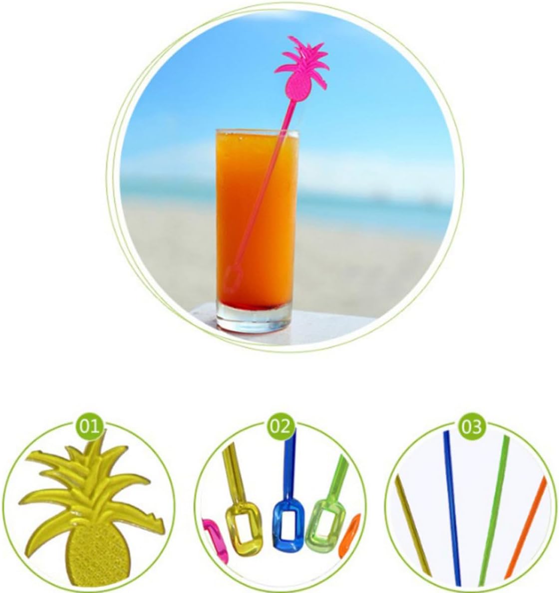 20pcs Cocktail Drink Stirrers PVC Flexible Swizzle Sticks