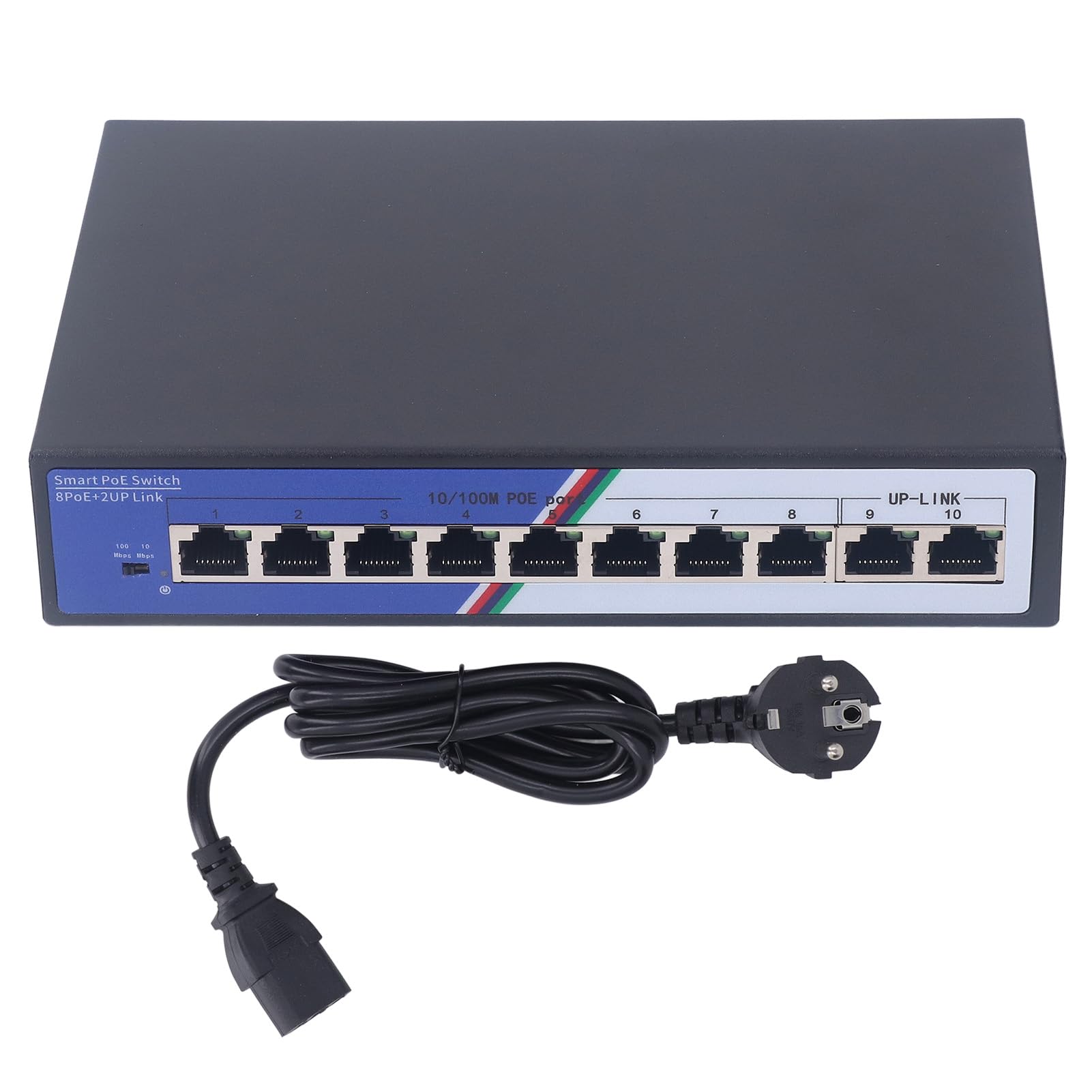 Naroote Interrupteur Ethernet, Splitter Ethernet Non géré et Non géré 100-240V 2 Gbps pour l'hôtel (Plug UE 100-240V)