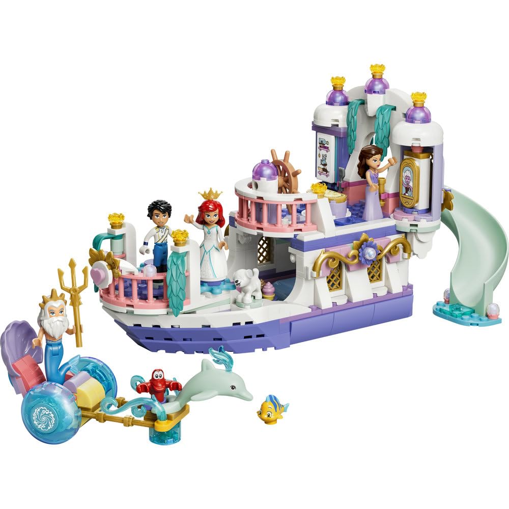 LEGO ǀ Disney Princess Królewska łódź weselna Arielki 43299 | Łódka z filmu Mała Syrenka Disneya, zabawka dla 6-latki, prezent dla dziewczynki i chłopca, klocki dla dzieci, 519 elementów