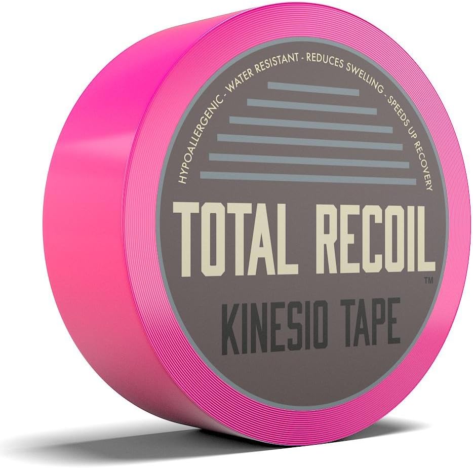 Kinesiology Tape for Sports Medicine - Pink (2-inch X 16.4-feet) Total Recoil - Long Lasting Kinesio Tape - Great for Running, Swimming, Surfing, Rock Climbing,Baseball, Football, Soccer, and Basketball