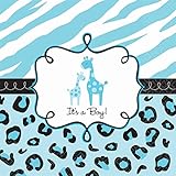 Amscan Sweet Safari Boy Baby Shower Party Luncheon Napkins (36 Piece), 6.5 x 6.5