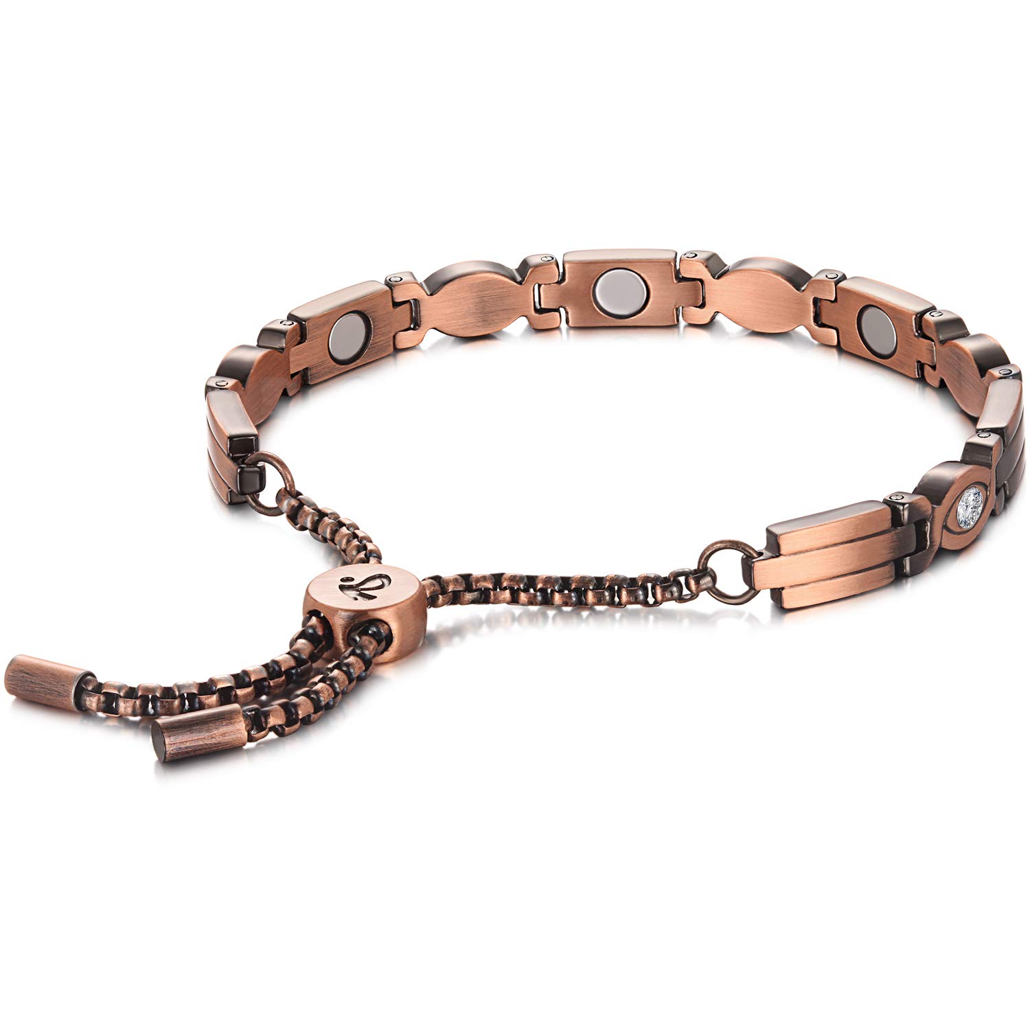 RainSo Damen Starkes Magnetarmband aus Kupfer-Magnetisches Kupferarmband (Funkenkristall)