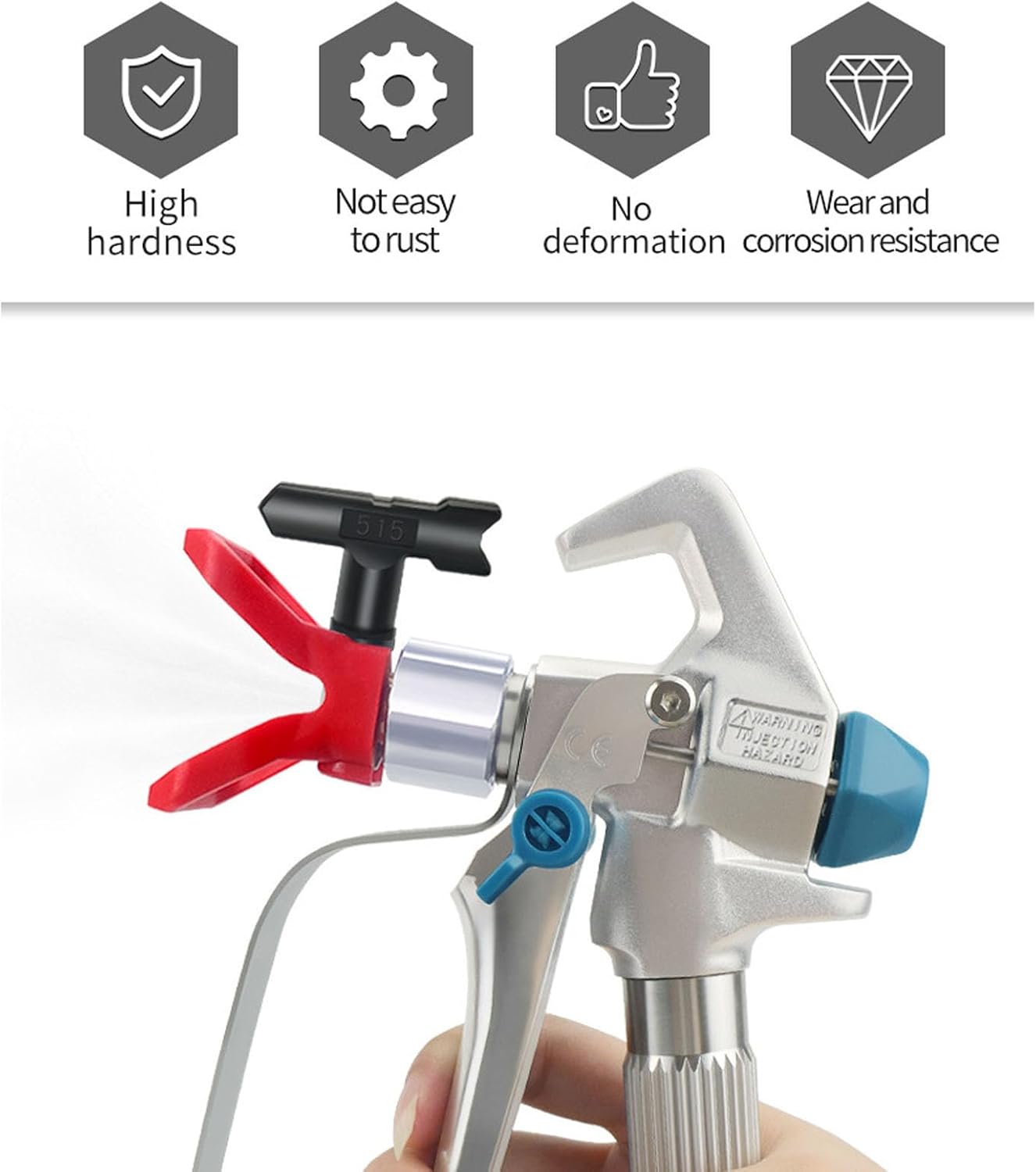 Airless Paint Spray Tip Kit, Stainless Steel Nozzles Kit, Reversible Nozzles with 11, 109, 111, 209, 211, 315, 411, 415, 515, 517, 621, 623 Tips, Ideal for Furniture, Fences &