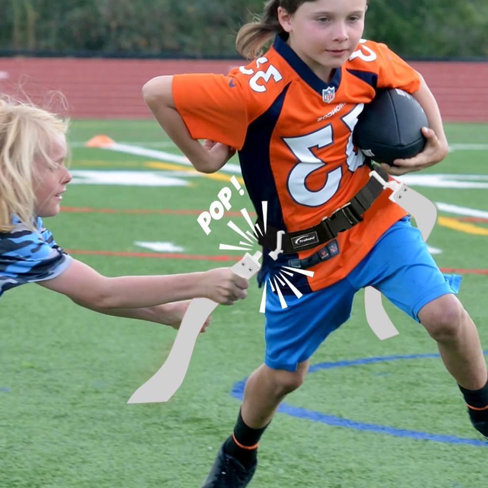 Trained Man Flag Football Belts, Adjustable Flag Football Set for Sports Teams, Training & Competition