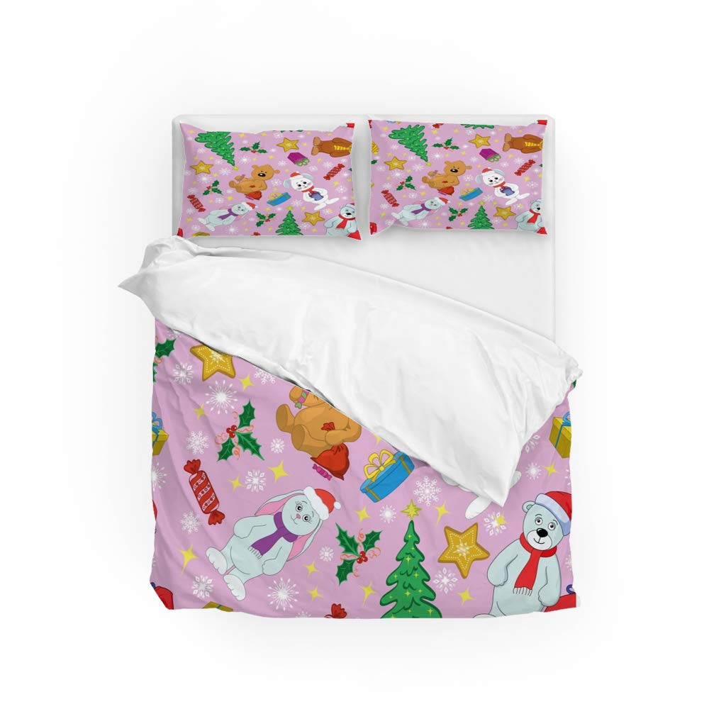 Housse de couette microfibre souple CHEHONG parure de lit 3 pièces grand confort maison