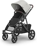 UPPAbaby Vista V3 Poussette convertible simple à double pour bébé & Tout-petit, 30+ Configurations, Système de voyage compatible, suspension intégrale, XL Panier – C'est une bonne idée.Pearl Cadre gris Jacquard/Carbon)