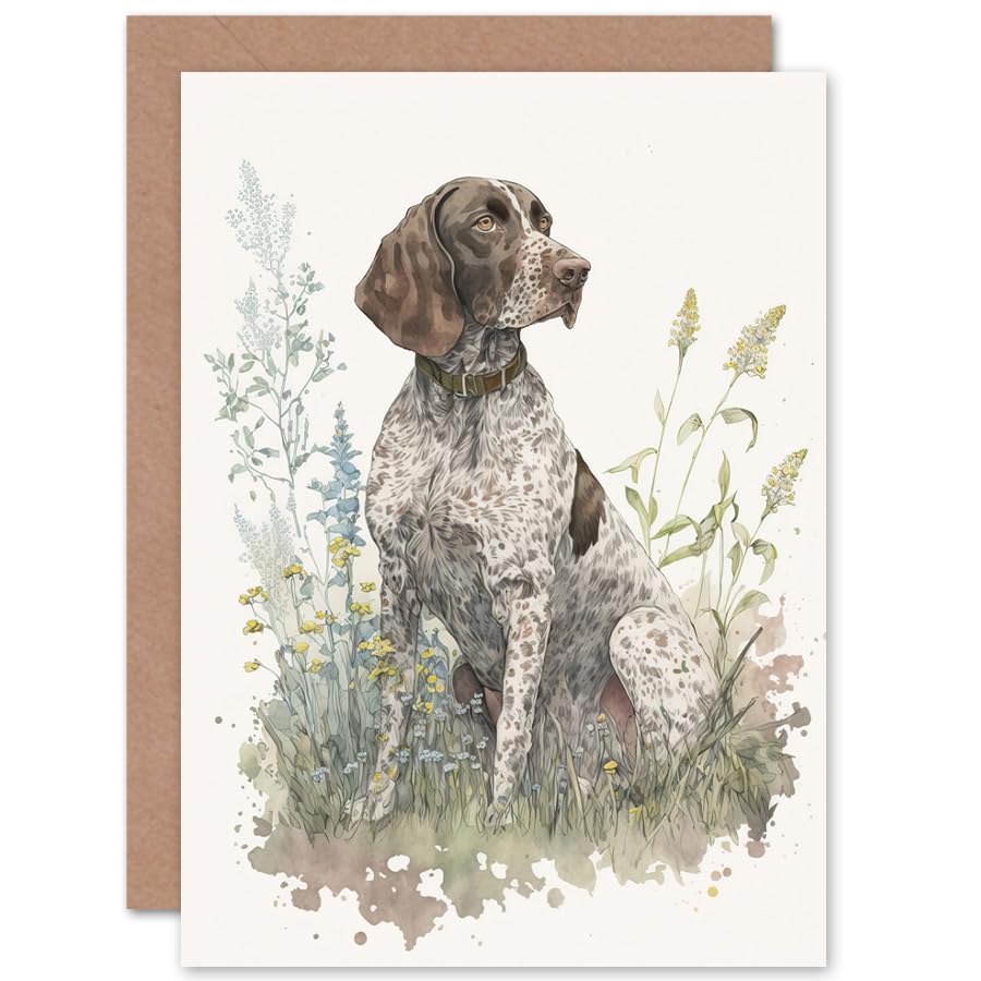 Artery8 Grußkarte 'Whippet In Wildflowers' – Kunstvolle Blanko-Karte Für Hundeliebhaber (17,5 X 12,5 Cm)