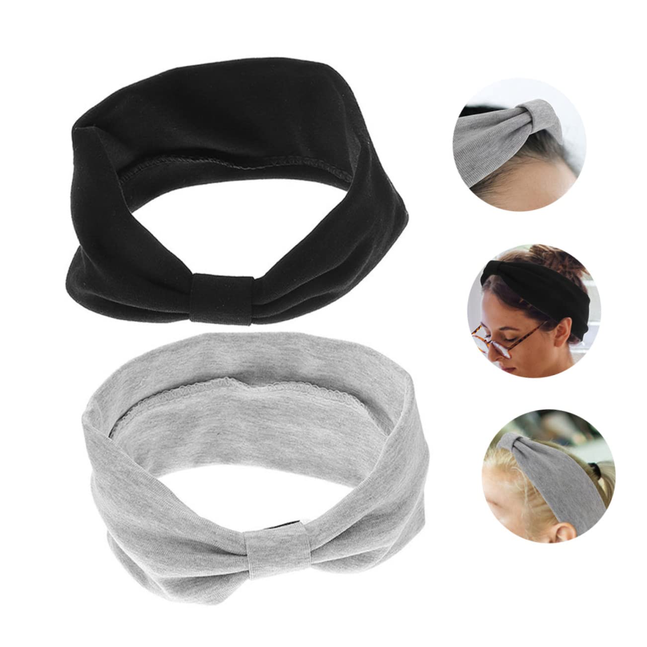 4 Pezzi Di Fascia Larga Annodata Fazzoletti Per Per Le Donne Fascia Elastica Cotone Hijab Per Le Donne ia Per Allenamento ia Per Per Le e Per Il