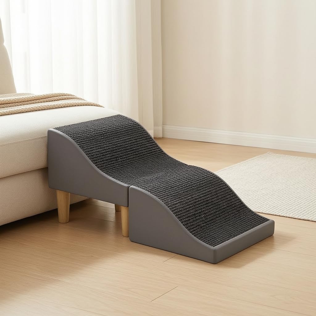Rampa per con Superficie Morbida Struttura Stabile con Supporto Sicuro Design Pieghevole per Risparmio Spazio Adatta per Divano Letto E Utilizzo in, Grigio scuro, Onda