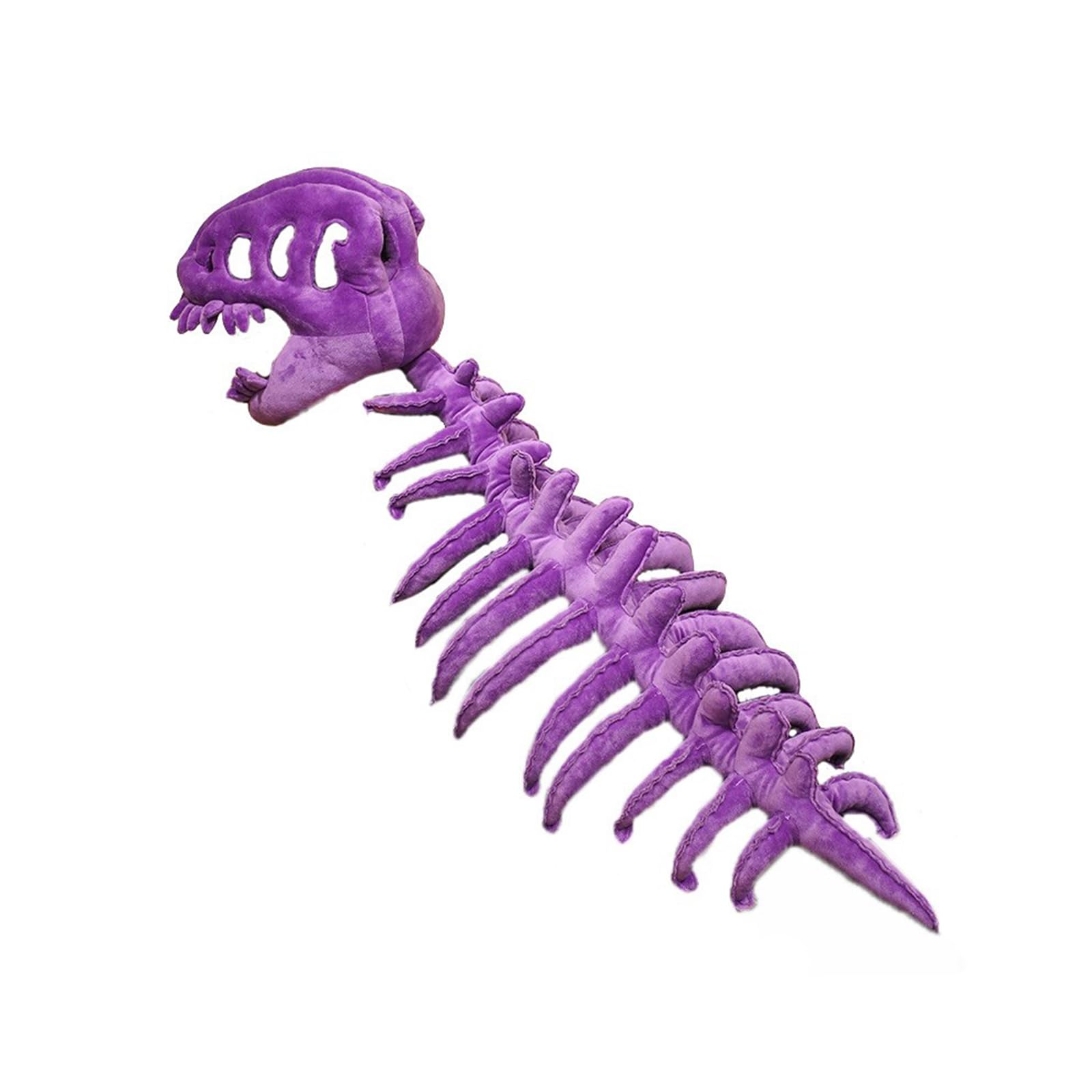 30 inch Adult Dinosaur Skeleton Fancy Dress Costume – Silly Dino Plush Halloween Outfit with Hood and Back Spikes Cosplay Wearable for Men Women