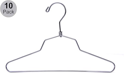 Miniatura 8 de Quality Hangers Perchas de metal para niños, gancho giratorio con cuerpo de acero inoxidable, perchas de alambre resistente, paquete de 10 perchas