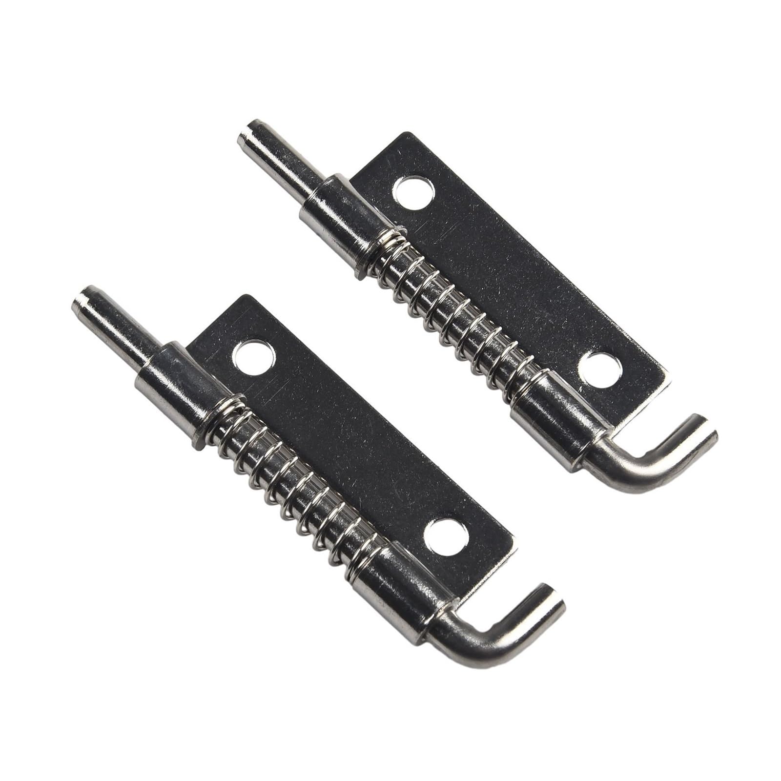 2 Pack Spring Latch 304 Stainless Steel Security Bolt Latch Hasp Door Lock Safety Latch Door Cabinet Hinge(M Left)