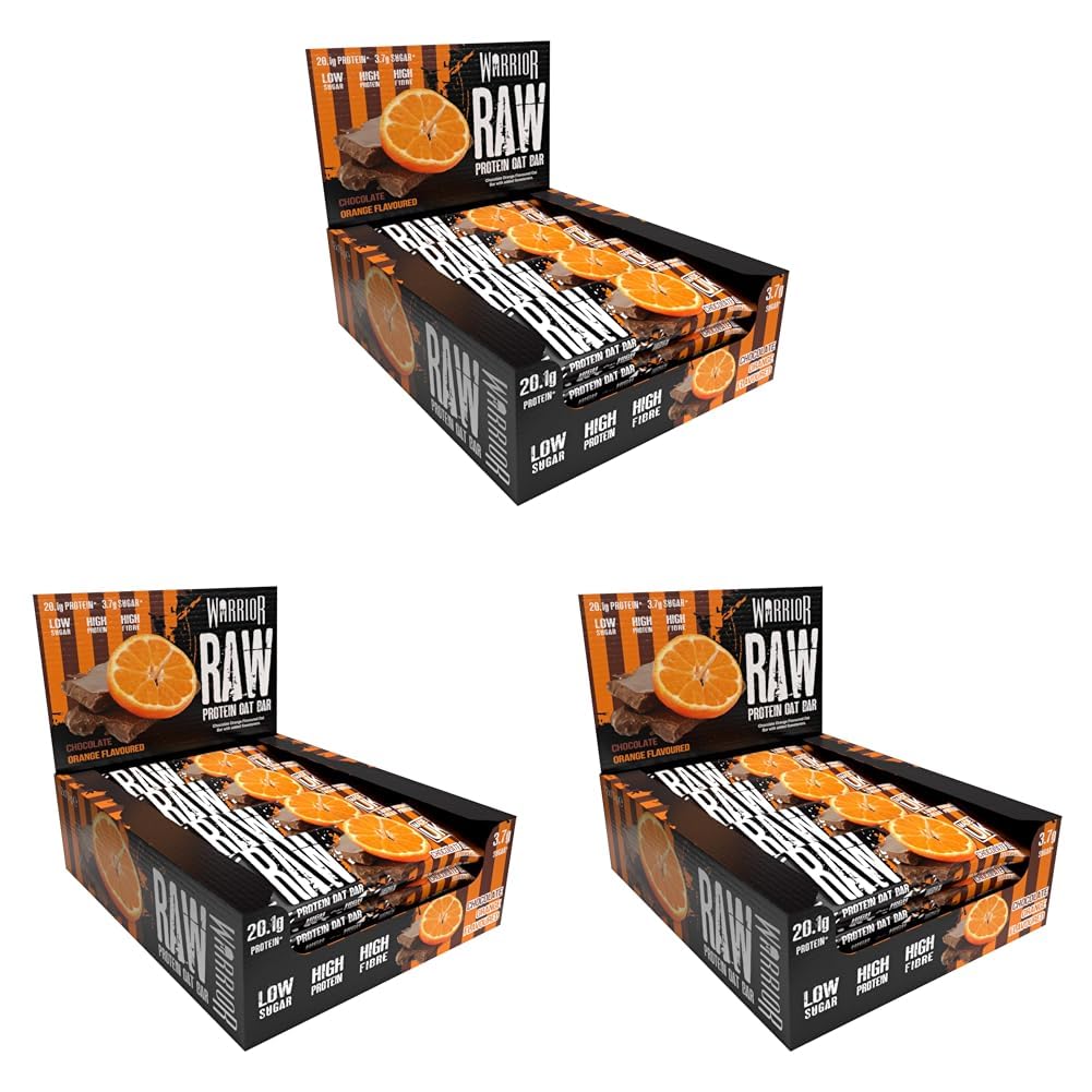 Warrior RAW Protein Bars 12 x 75g – 20g High Protein Bar, Low Sugar High Fibre Oat Protein Flapjack – Protein Snacks, Meal Replacement Bars (Chocolate Brownie) — view 45