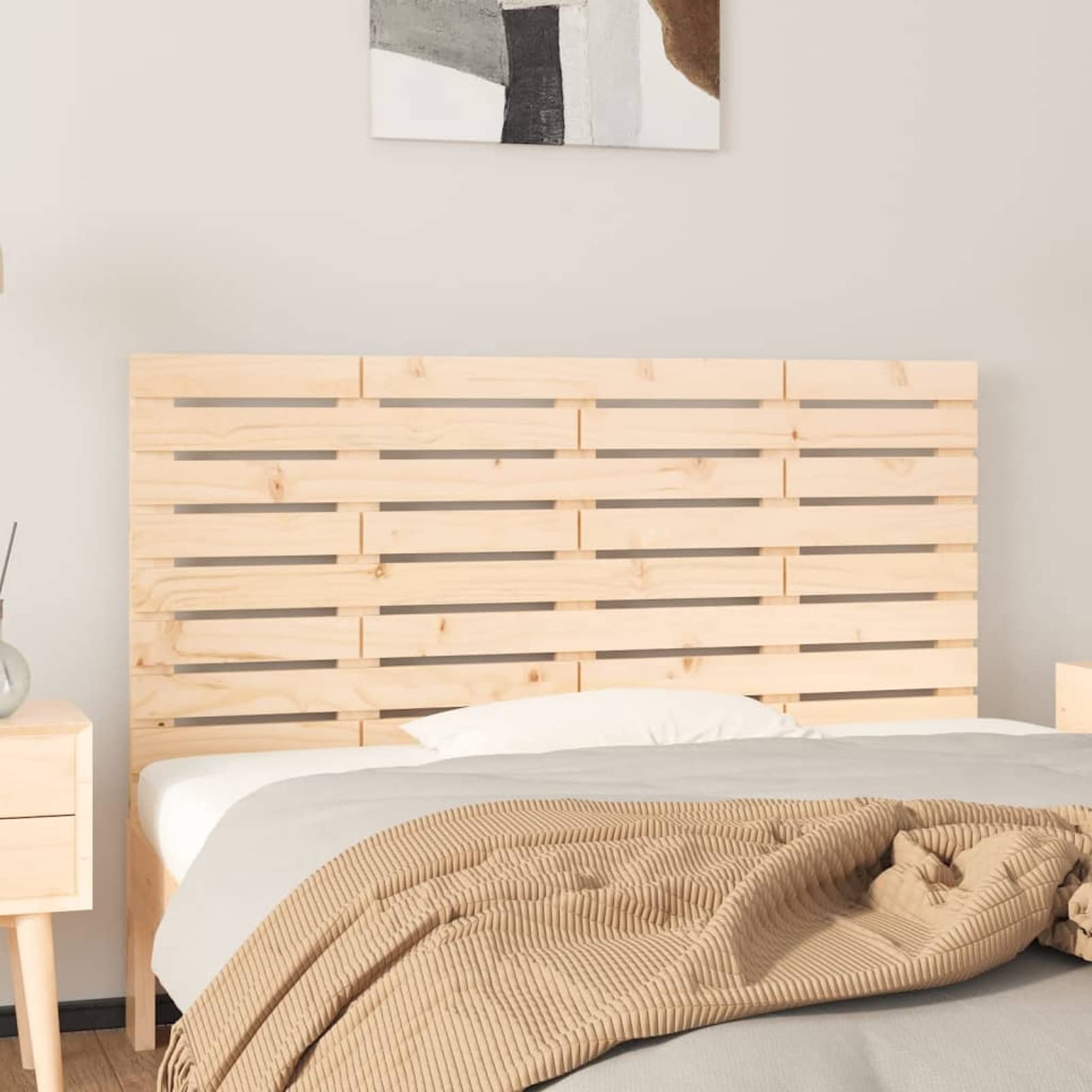 824758 Testiera da Parete 141x3x63 cm in Legno Massello di Pino Testata in Legno,Testata Letto Matrimoniale Muebles Dormitorio Spalliera Letto Testiere per Letto Matrimoniale