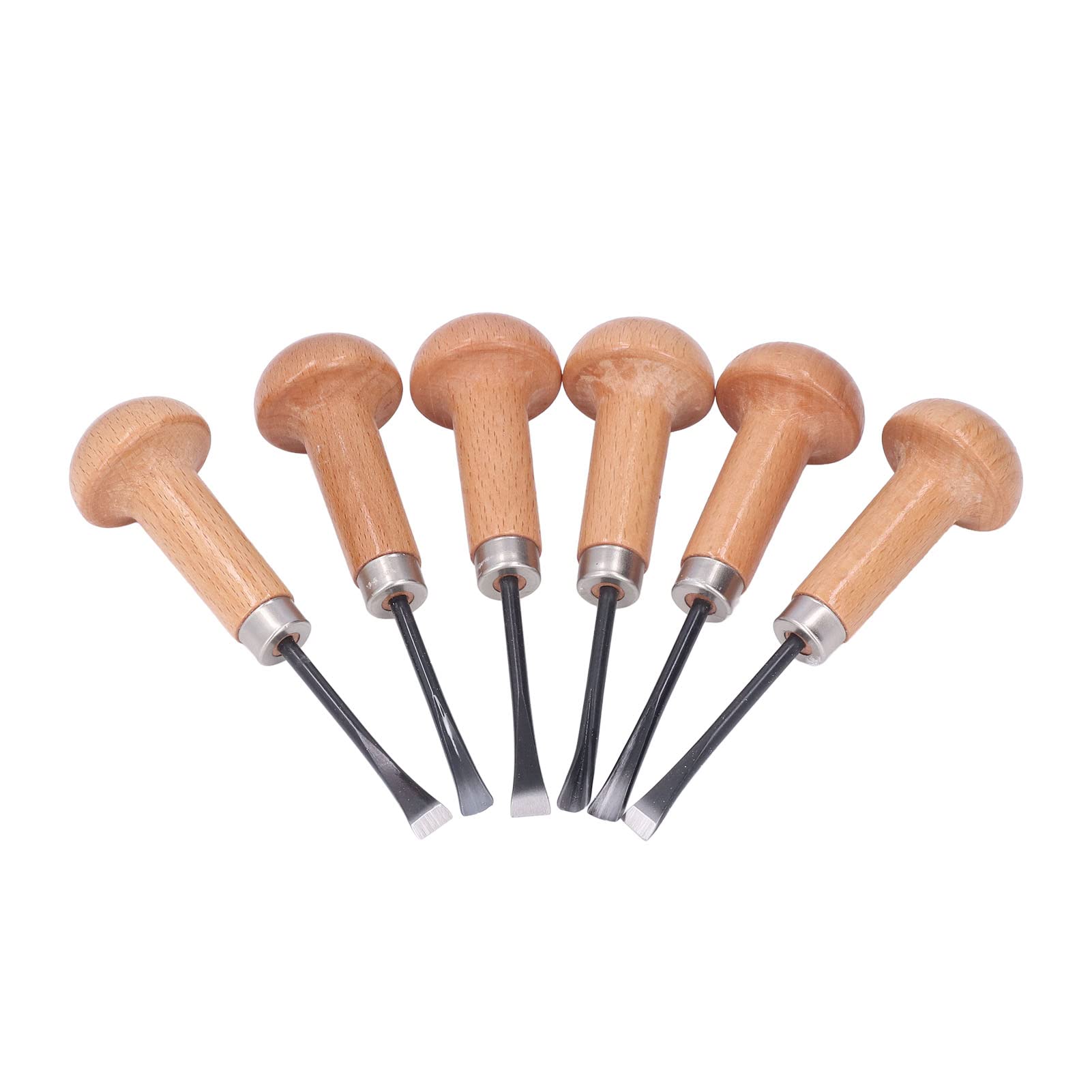 6 Pieces Wood Chisel Set, Wood Carving Chisels Sculpture Hand Tools Mushroom Handle DIY Art Craft Accessories - Image 3