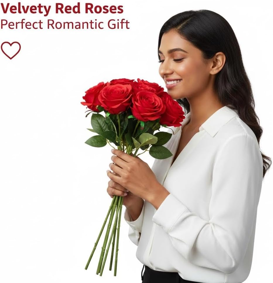 Stunning Artificial Roses for Weddings Home Decor and Floral Arrangements Realistic Silk Flowers for Indoor Outdoor Centerpieces and Bouquets(10)