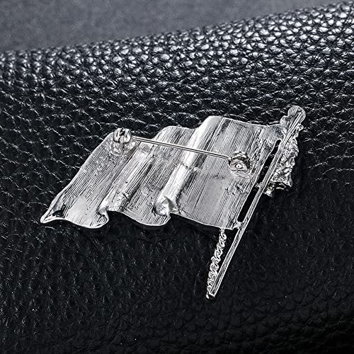 Image of USA Flag Lapel Pin Cute Rhinestone Painting Oil Enamel Brooch Crystal Flagpole Bag Clothes Fashion Jewelry American Flag Badge