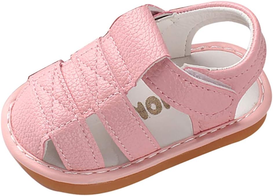 Shoes Soft Roman First Girls Walkers Baby Shoes Boys Sandals Sole Baby Shoes Toddler Shoes (Pink, 15-18 Months)