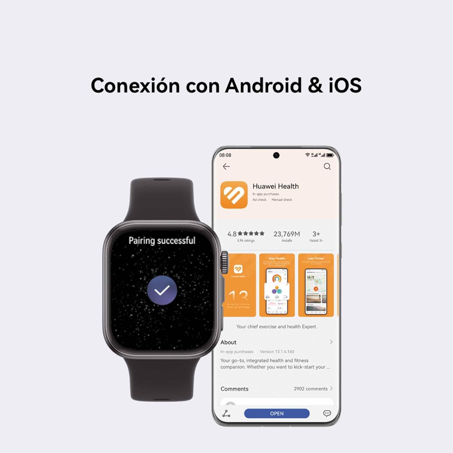 HUAWEI Watch FIT 4 Smartwatch, Brillo Máximo de 2.000 Nits, Barómetro, Dual–Band GPS, Carga Inalámbrica, Ultrafino, Monitor de Actividad Física, Morado 9