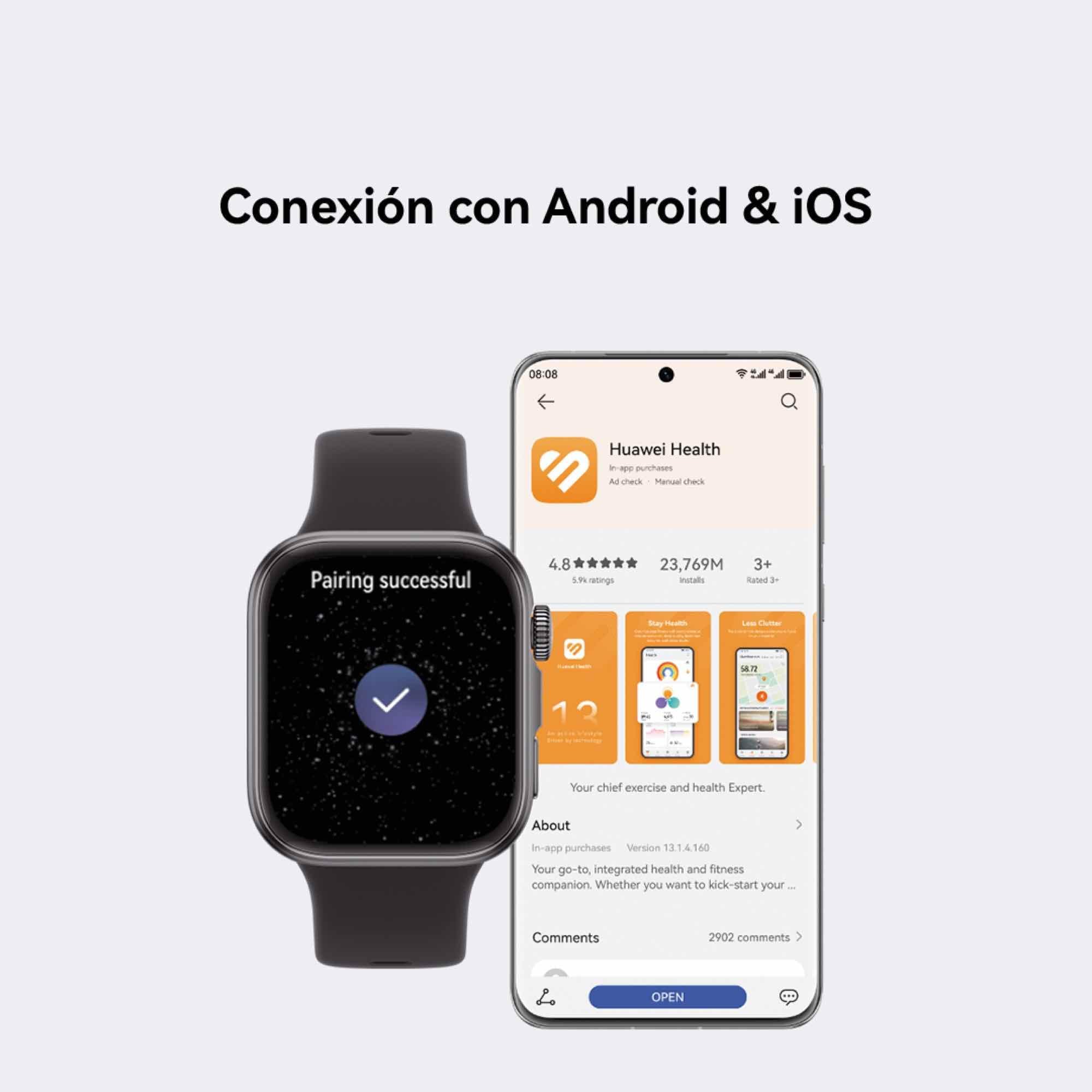 HUAWEI Watch FIT 4 Smartwatch, Brillo Máximo de 2.000 Nits, Barómetro, Dual–Band GPS, Carga Inalámbrica, Ultrafino, Monitor de Actividad Física, Morado