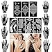 Produktbild XMASIR 15 Blätter Henna Tattoo Schablonen, Glitter Tattoo Air Brush Tattoo Feder Mandala Blume Schwarz Tattoos Schablone für Frauen Mädchen Hände Finger Körperbemalung