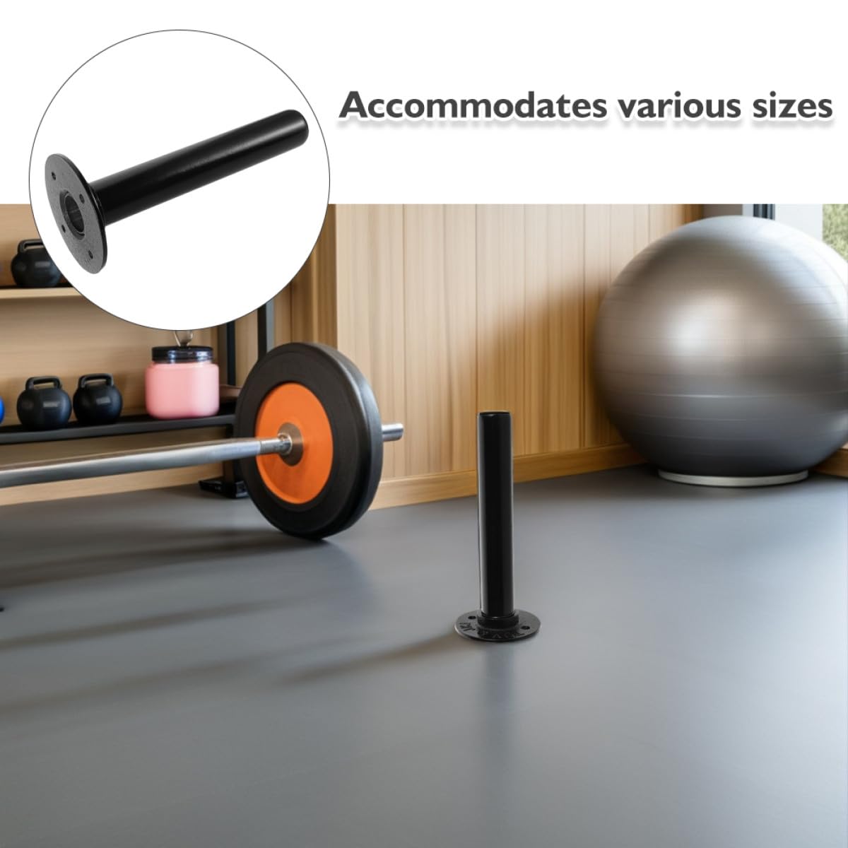 Hohopeti Soporte de Pared para Discos de Gimnasio de Hierro Resistente, Estante de Almacenamiento para Placas de Pesas de Varios Tamaños, 2 Unidades, Adecuado para Entrenamiento de Fuerza