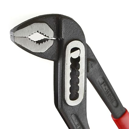 Magrido Water Pump Plier Water Pipe Joint Curve Pump Plier for Plumbing Use/Sturdy Insulated Steel Groove Plier/Monkey Plier (Red & Black) 250MM - 10Inch