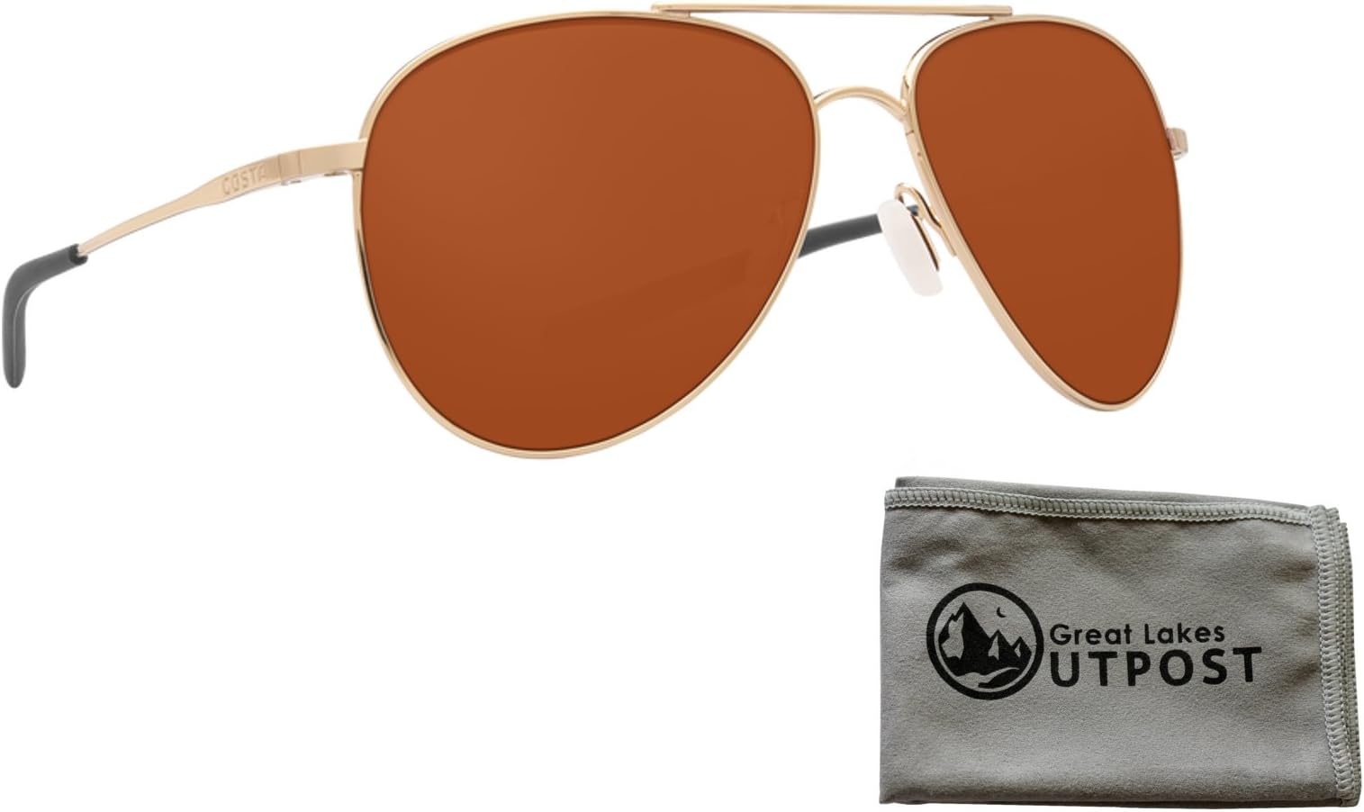 Costa del Mar Cook Copper 580P Shiny Gold Frame Sunglasses w/Cloth