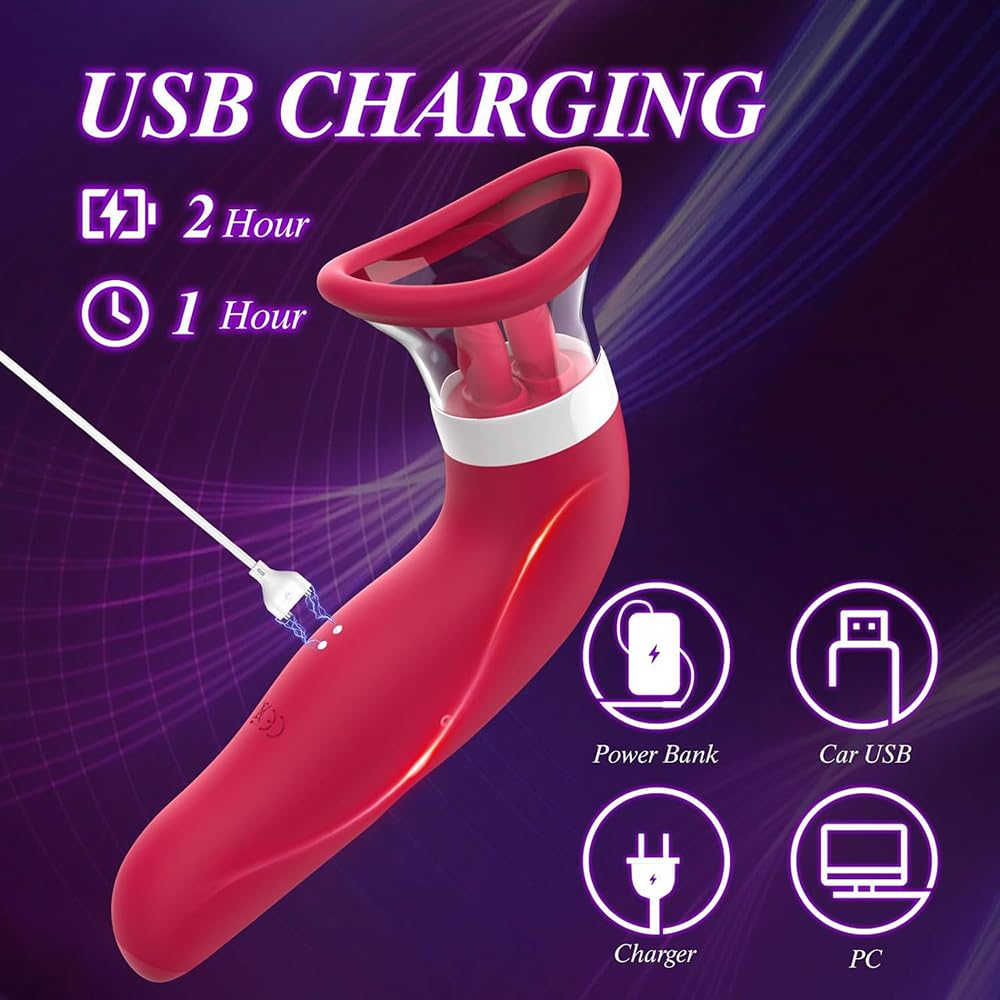 Vibration für frauen Klitoris saugender Vibrator Nippel Sexspielzeug Nippelmassagegerät Klitorisleckstimulator Nippelspielzeug Mit 10 Zungenlecken und 2 Saugmodus, für die Frau