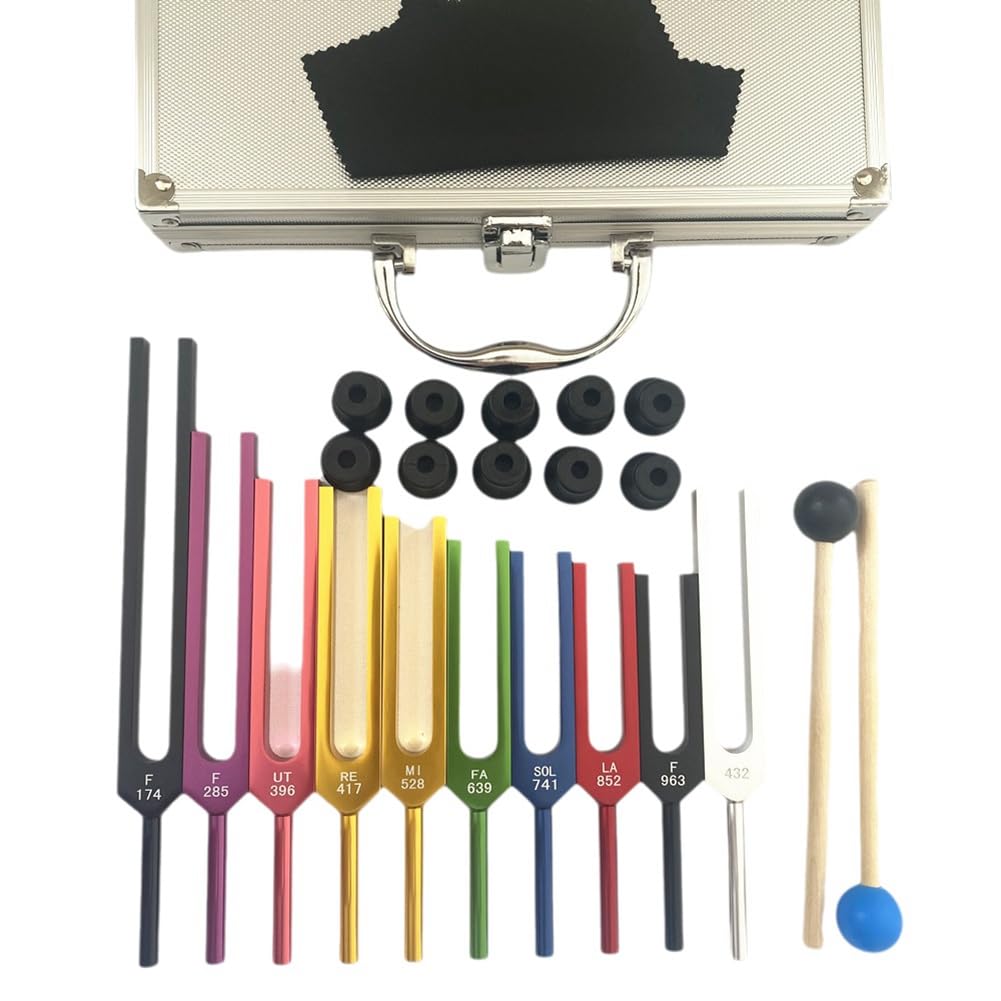 Set De Diapason Thérapeutique En Aluminium Avec Marteau - 27 Cm - Pour Massage Sonore, Méditation, Accordage D'instruments, Tests Médicaux