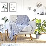 TERNOS - Manta Sofa - Mantas para Sofa Multiusos - Protector de Sofa para Mascotas - Cubre Sofas 50x180 cm - Funda Protección Sofá de Algodón - Plaid Individual (Blanco-Negro)