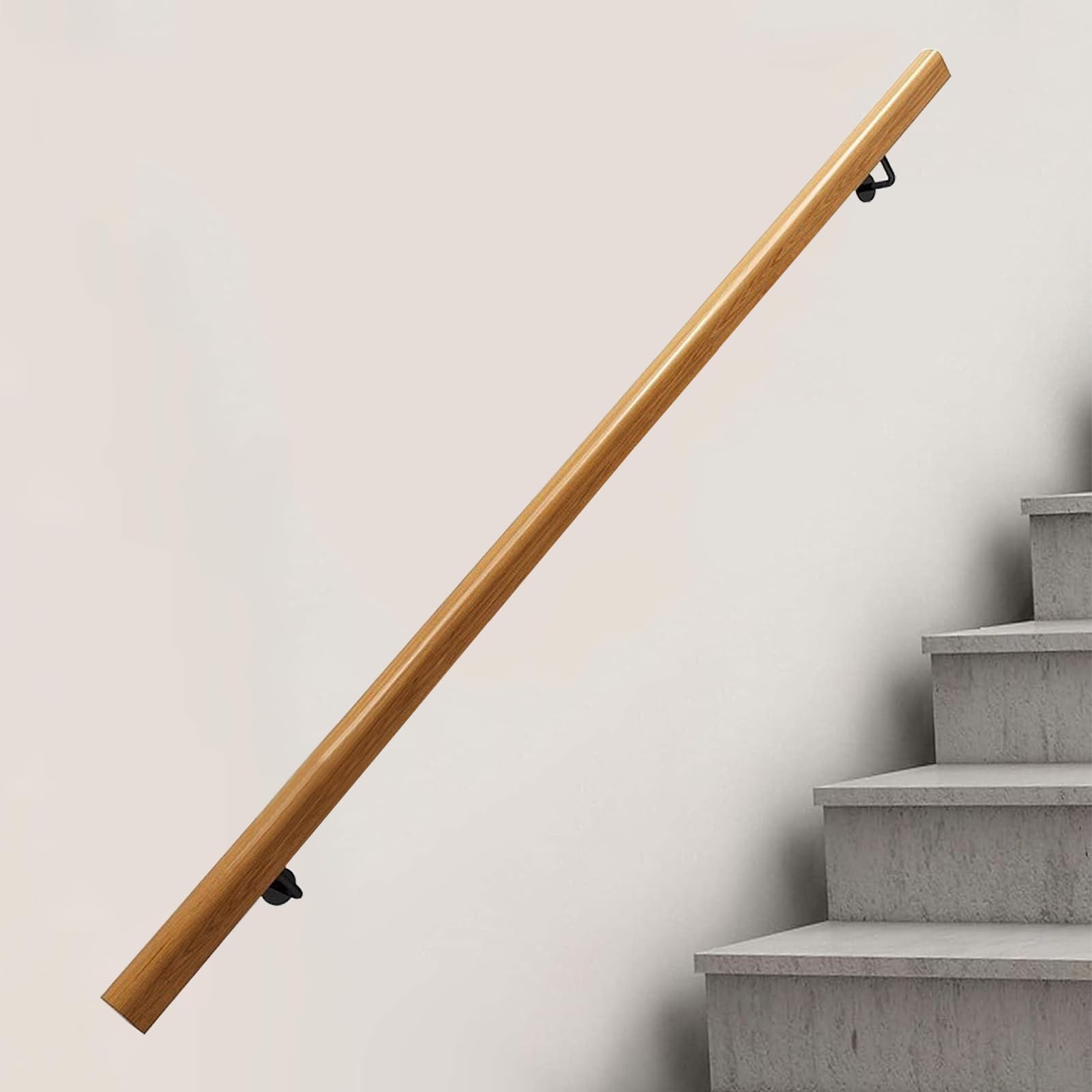 Rampe d'escalier en bois 180 cm élégante avec supports pour villa