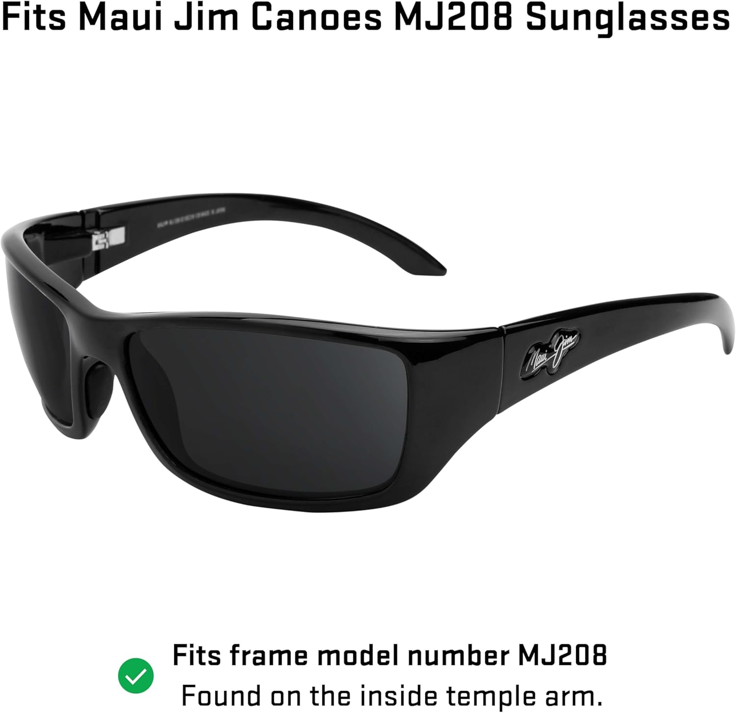 Revant Replacement Lenses for Maui Jim Canoes MJ208 Sunglasses - Elite Polarized Mirrored Black Chrome
