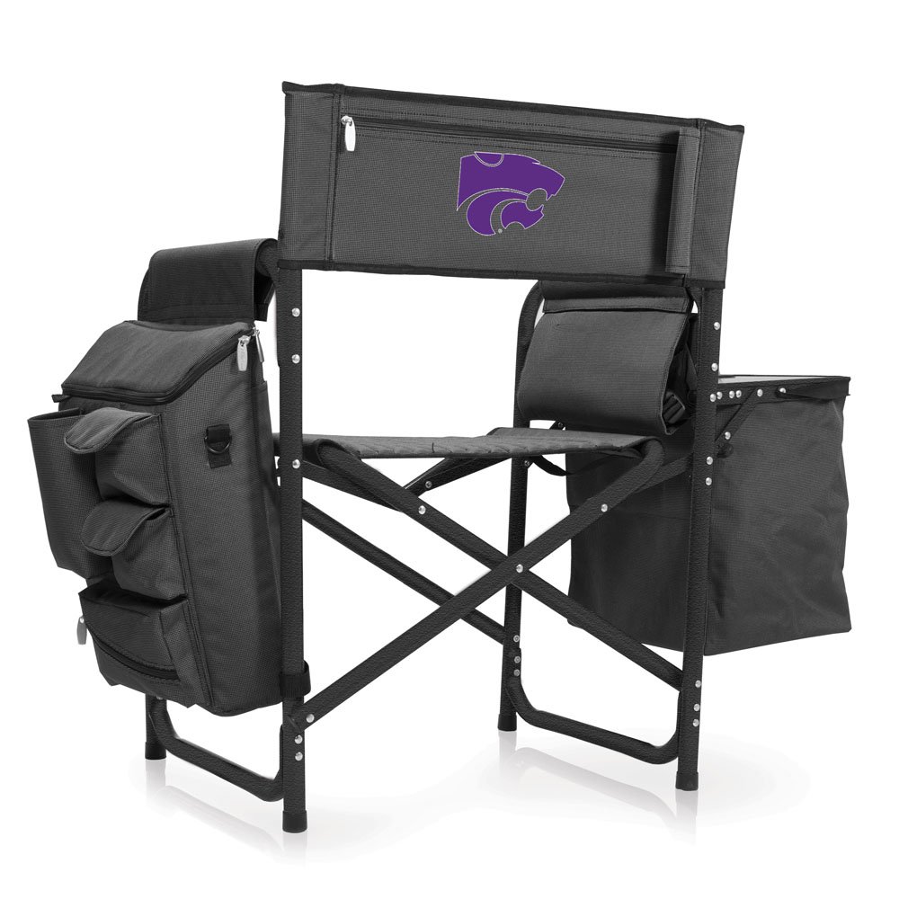 PICNIC TIMENCAA Kansas State Wildcats Fusion Camping Chair with Side Table and Soft Cooler - Beach Chair for Adults - Lawn Chair