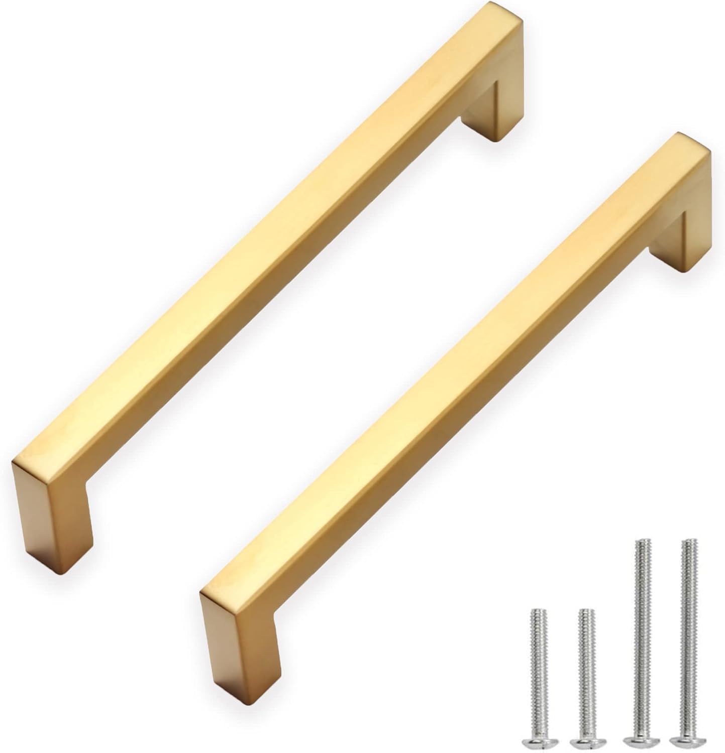 Redunest Pulls Gold Handles Square Drawer Pulls, 2 Pack