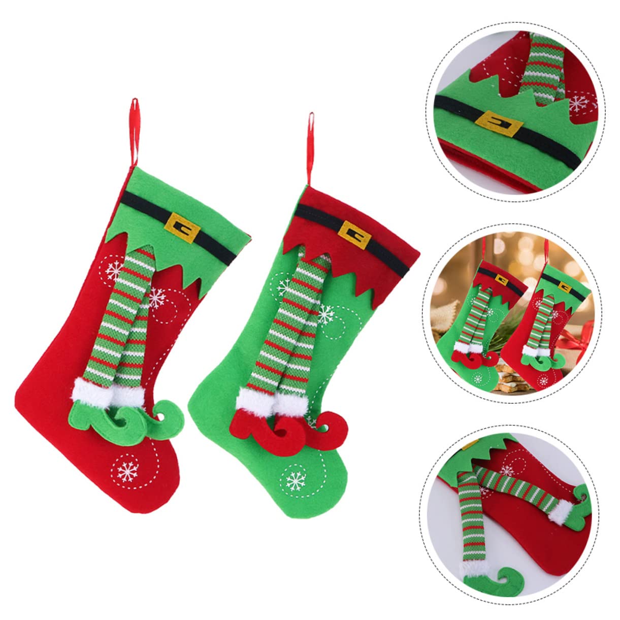 TOPBATHY 8 STK Bein Weihnachtsstrumpf Weihnachtsstrumpfbeutel Weihnachtsstrumpf Zum Aufhängen Weihnachtsstrumpf Strumpf Für Den Weihnachtsbaum Weihnachtstüten Mit Süßigkeiten Stoff