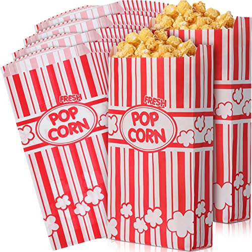 Potchen 300 Pcs Popcorn Bags Bulk Disposable, Red, 2 oz