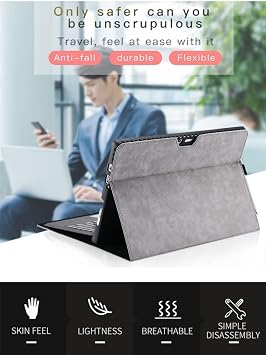 Protective Case for Surface Go 4/Go 3/Go 2 /Surface Go Tablet,Surface Go Case with Stylus Holder,Compatible with Type Cover Keyboard, Slim Lightweight Business Cover Accessories, (Black)