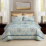 MERRY HOME King Bedspread Set, 3-Piece King Size Quilt Set with 2 Pillow Shams- Boho Reversible Soft