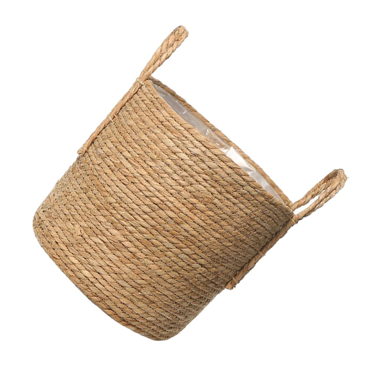 FUNOMOCYA 1pc Straw Flower Pot Rattan Laundry Hamper Wedding Table Decor Nordic Decor Decorative Plant Pot Planter Plant Baskets Indoor Flowerpot Bucket Flower Planter Succulent