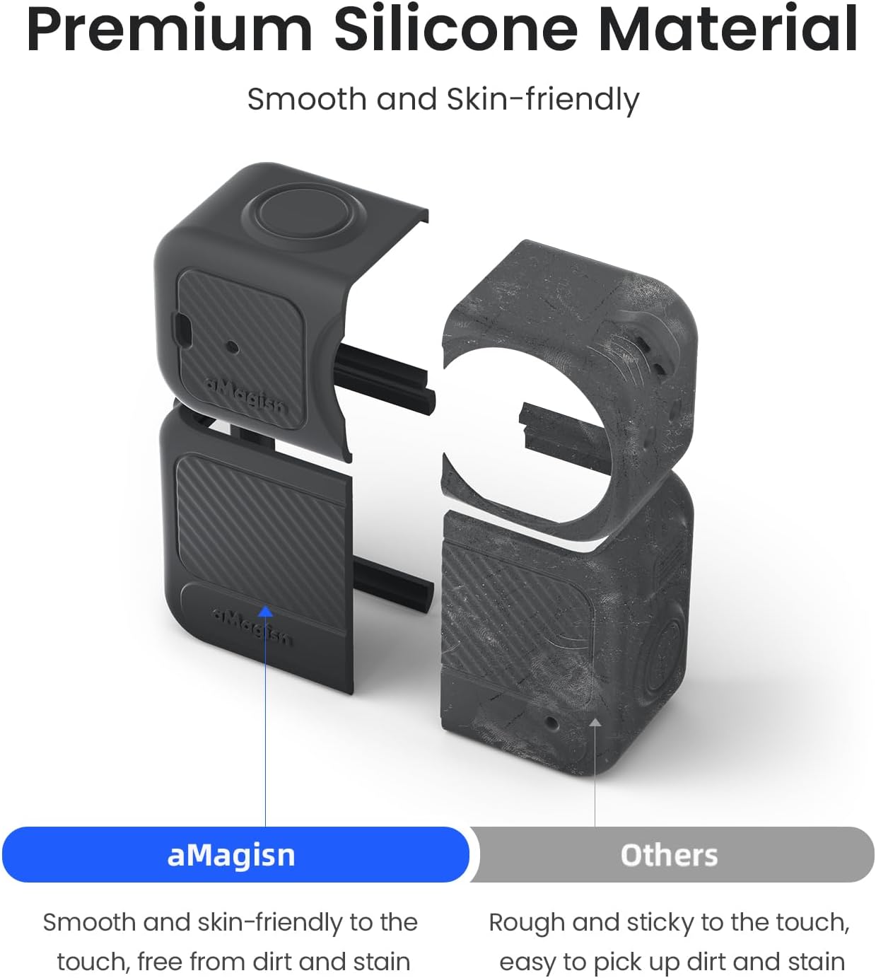 Silicone Protective Case for DJI Osmo Nano with 2Pcs HD Tempered Glass Screen Protectors and 2 Lens Films，Anti-Scratch Shockproof Full Body Skin for DJI Osmo Nano Camera Accessories