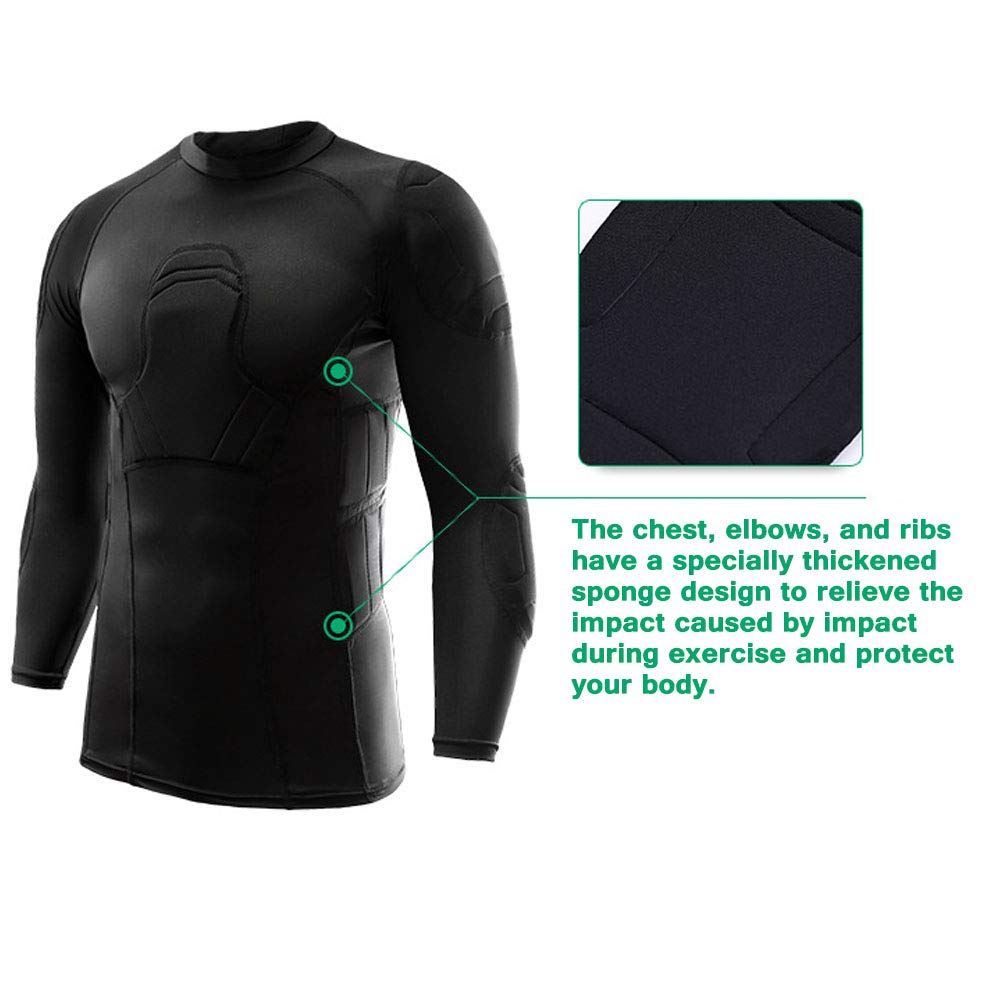 Yiurse Gewatteerd compressieshirt Voetbal | Lange Mouw Doelman Yiurse Gewatteerd compressieshirt Voetbal | Lange Mouw Doelman