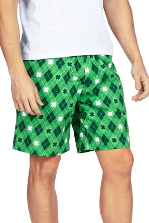 Tipsy Elves St Patricks Day Shorts for Men - Classic St Paddys Designs and Patterned Adult Shorts