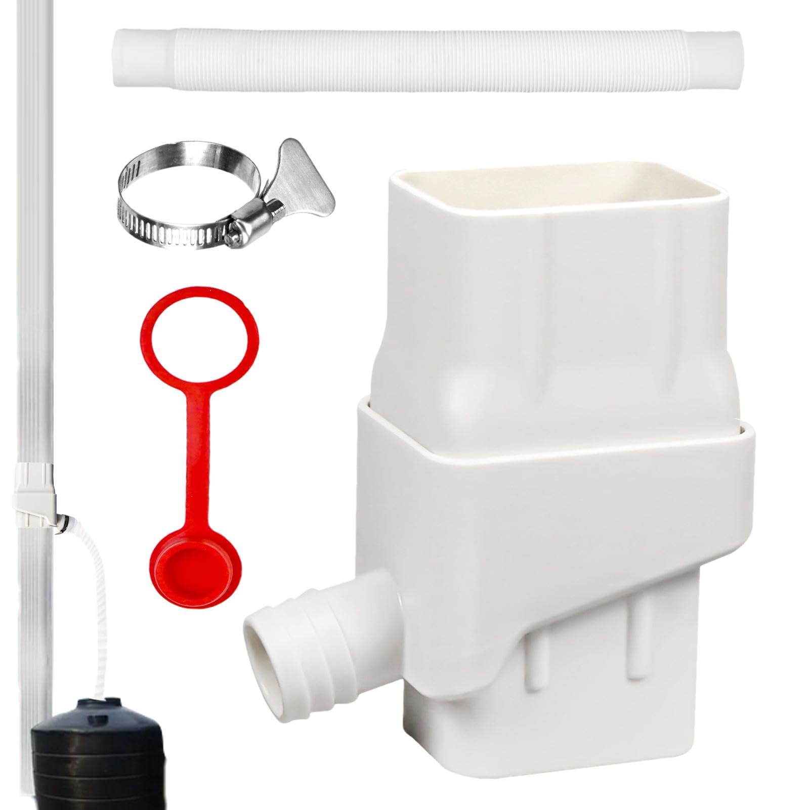Aizuoni White Rain Barrel Diverter | Downspout Diverter For Diverting Water - Downspout Diverter For Colander, Filtration Valve, Eco-Friendly Adjustable Diverter For 2 X 3Inch Standard Downspouts