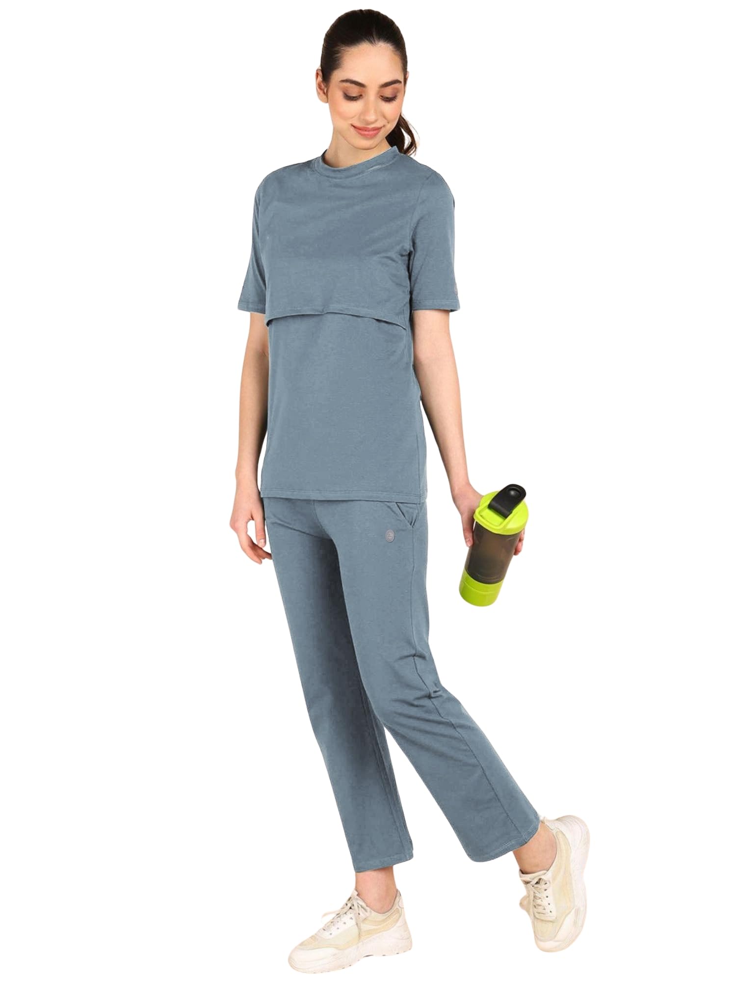 Extra Soft Cotton Maternity Zipless Feeding Top & Pyjama Set-image-32