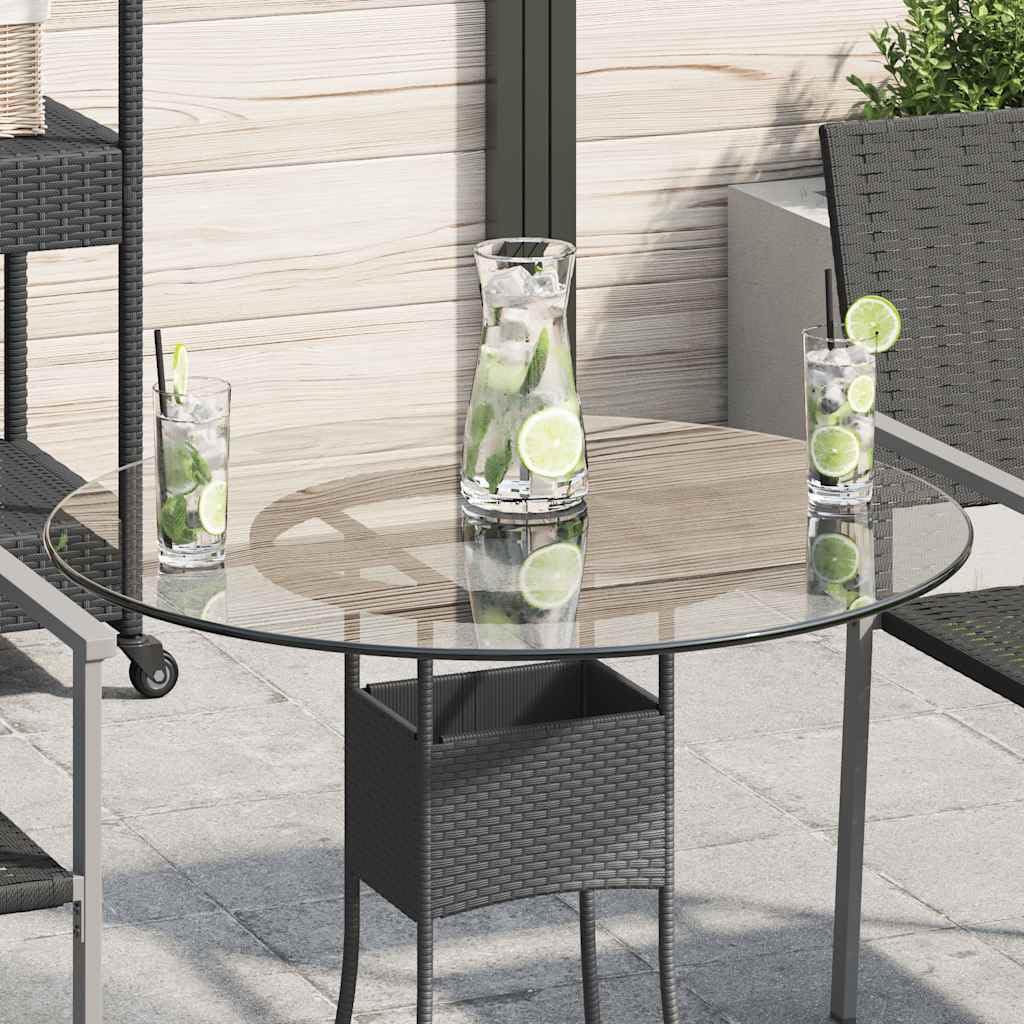 Plateau de table rond en verre trempé transparent 700 mm