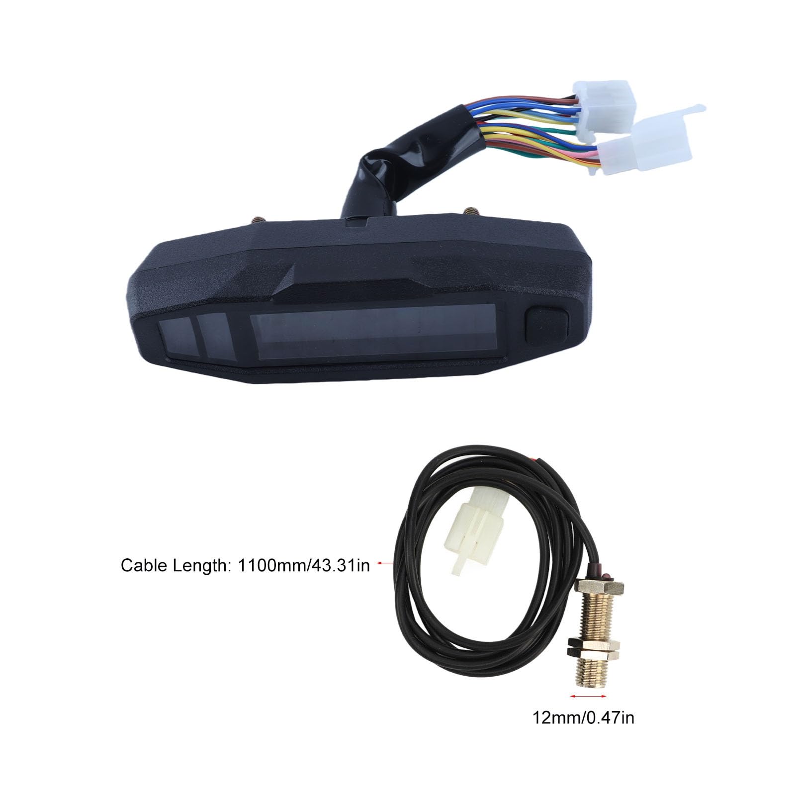 Tachimetro del motociclo, 0-199KM/H 12V Display LCD Digital Speedometer Odometer Fuel Gauge con retroilluminazione, chilometri miglia di commutazione, indicatore digitale